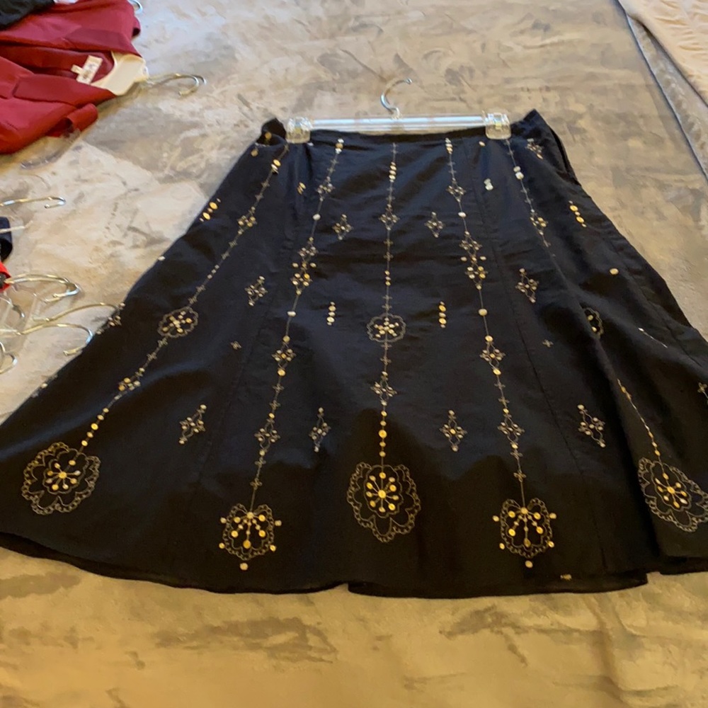 Black & gold embroidered skirt